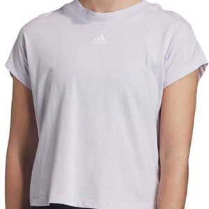 🆕adidas Women's Must Haves 3-Stripes Tee, MD - Purple Tint/White, NWT
